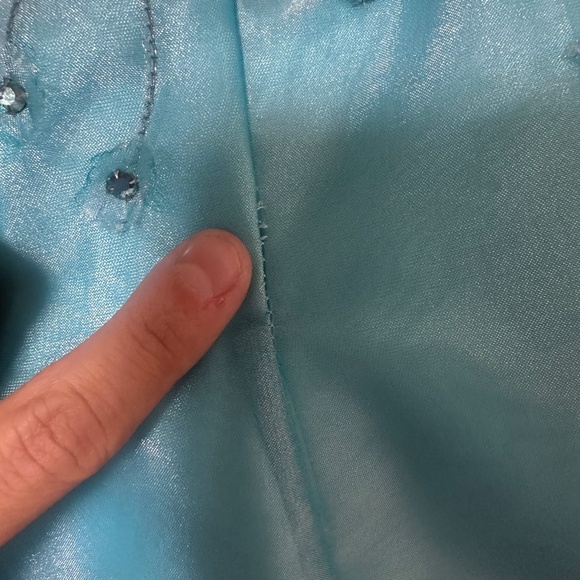 Blondie Nites By Jaslene Y2K Style Baby Blue Fairy Core Embellished Prom Dress - Picture 7 of 8